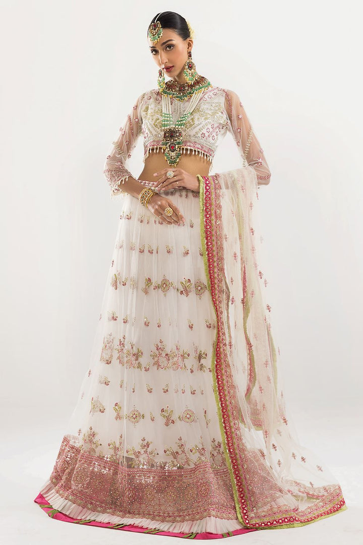 Net Off White 3 Piece Suit - Lawn