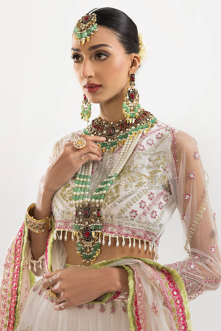 Net Off White 3 Piece Suit - Lawn