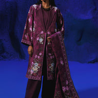 Khaddar Purple Unstitched Suit - Bonanza