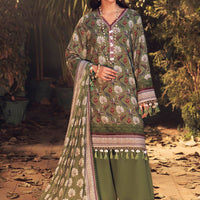 Khaddar Green Unstitched Suit - Bonanza