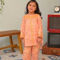 Cotton Dobby Self Peach Stitched Suit - Senorita