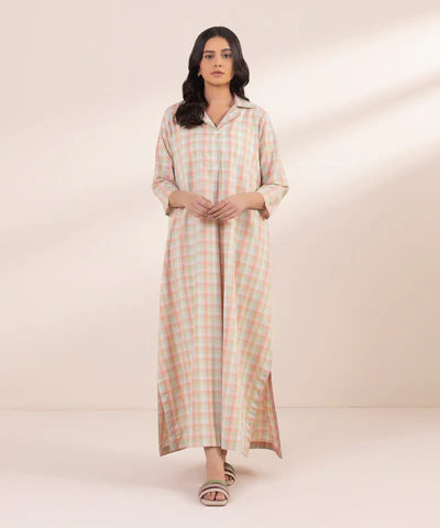 Yarn Dyed Pink Stitched Suit - Sapphire