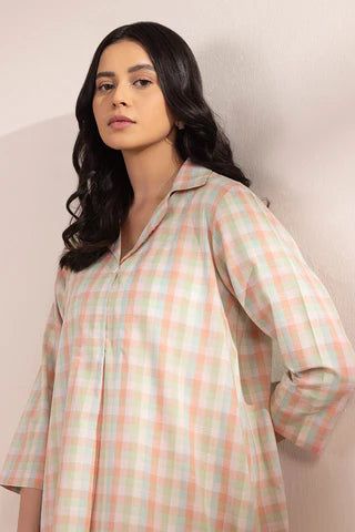 Yarn Dyed Pink Stitched Suit - Sapphire