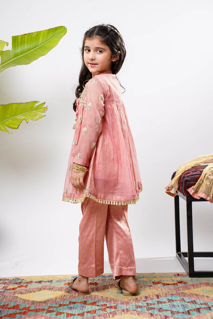 Banarsi Masuri Tea Pink & Gold Stitched Suit - Senorita