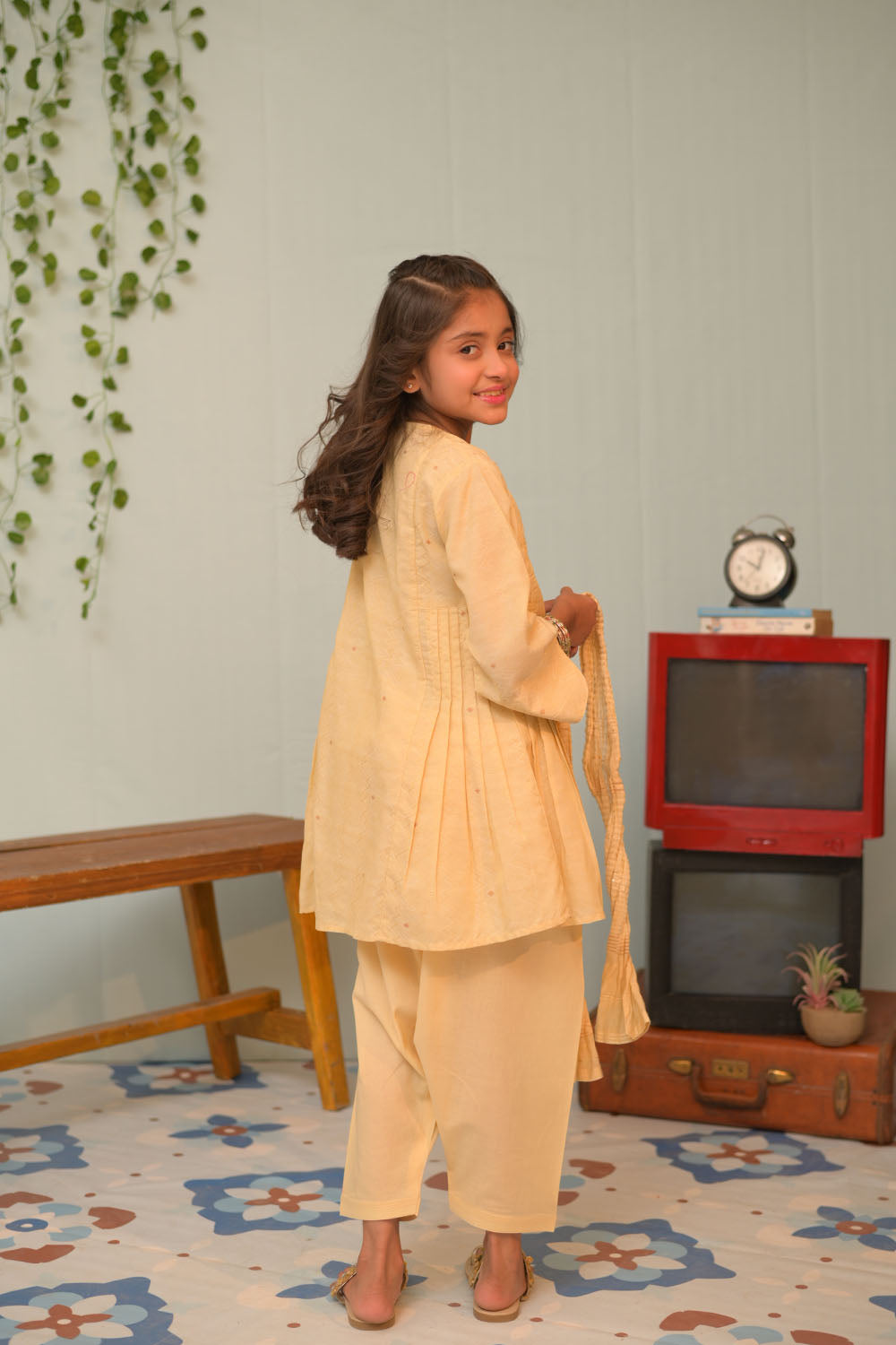 Cotton Jacquard Fawn Stitched Suit - Senorita