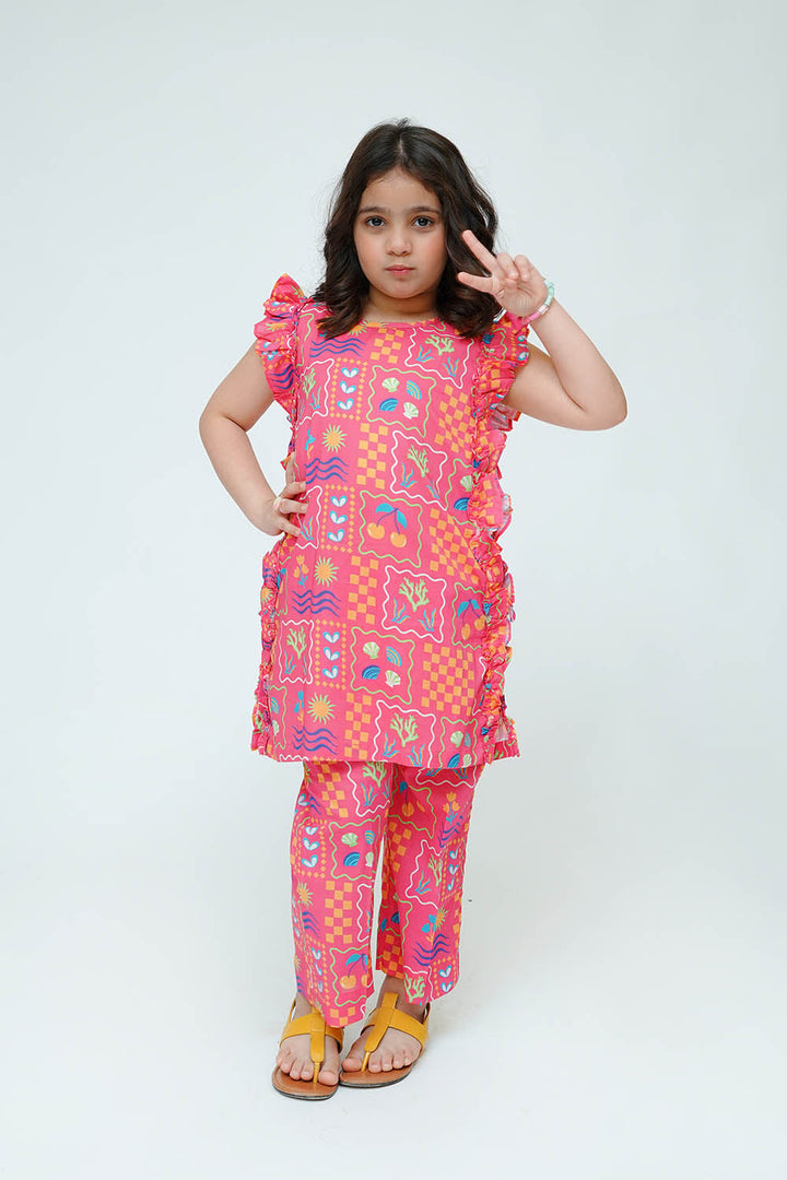 Cotton Shocking Pink Stitched Suit - Senorita