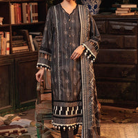 Khaddar Black Unstitched Suit - Bonanza