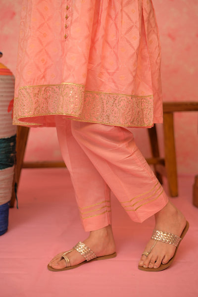 Viscose Filament Jacquard Peach Stitched Suit - Senorita