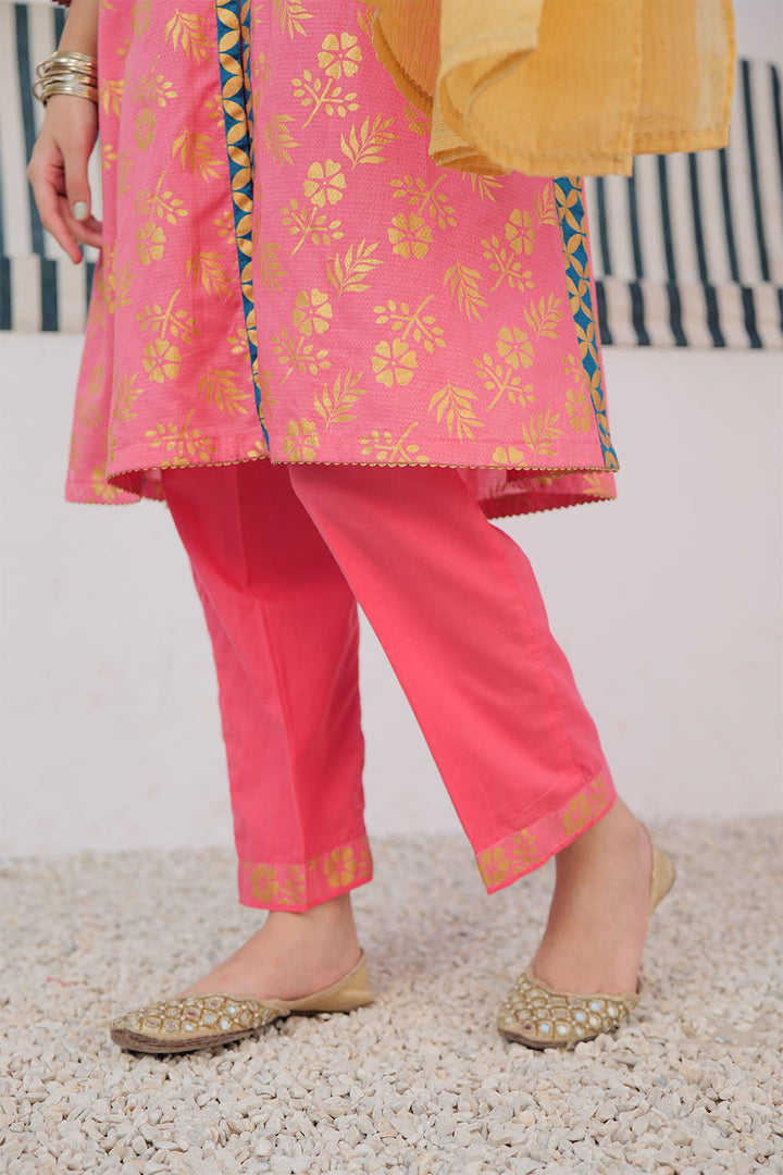 Cotton Dobby Peach Stitched Suit - Senorita