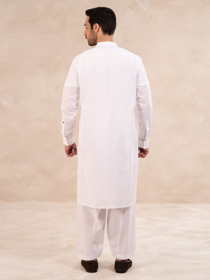 Cotton White Shalwar Kameez - Almirah