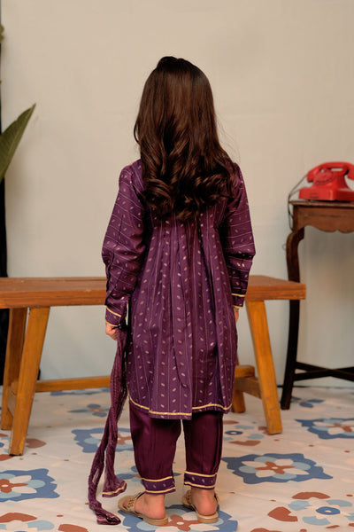 Viscose Filament Jacquard Purple Stitched Suit - Senorita