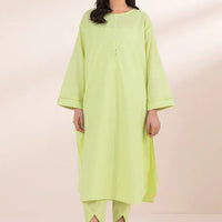 Yarn Dyed Lime Green Stitched Suit - Sapphire