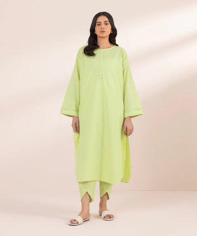 Yarn Dyed Lime Green Stitched Suit - Sapphire