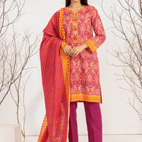 Khaddar Pink Unstitched Suit - Bonanza