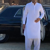 Cotton White Shalwar Kameez - Almirah