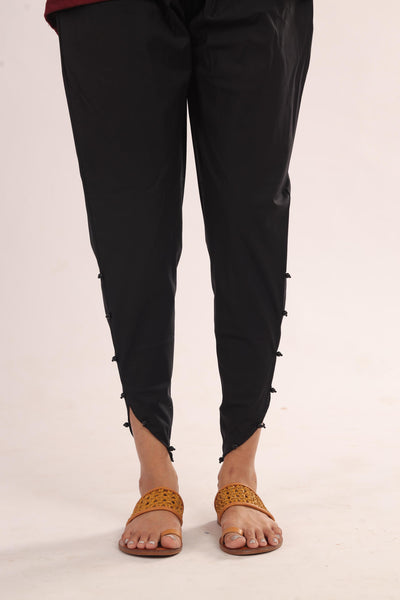 Cotton Black Trouser - Stonez