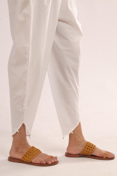 Cotton Off White Trouser - Stonez