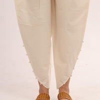Cotton Beige Trouser - Stones