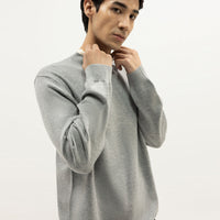 VENUS - LIGHT GREY SHORT MOCK SWEATER - J. Junaid Jamshed