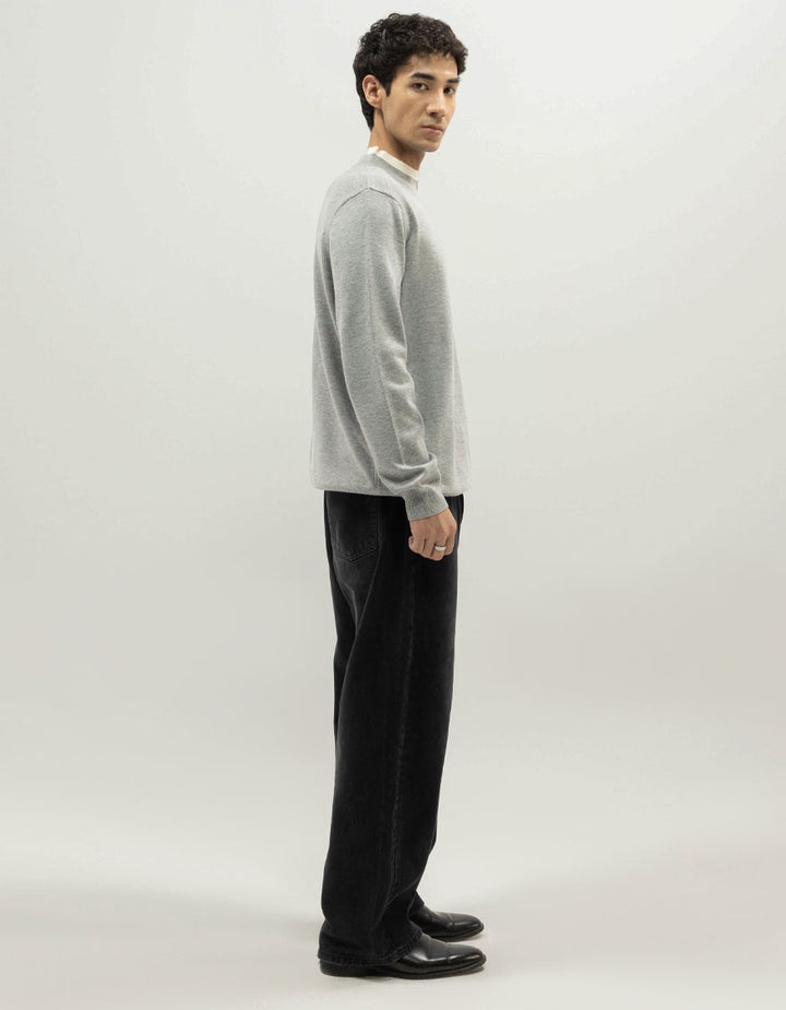 VENUS - LIGHT GREY SHORT MOCK SWEATER - J. Junaid Jamshed