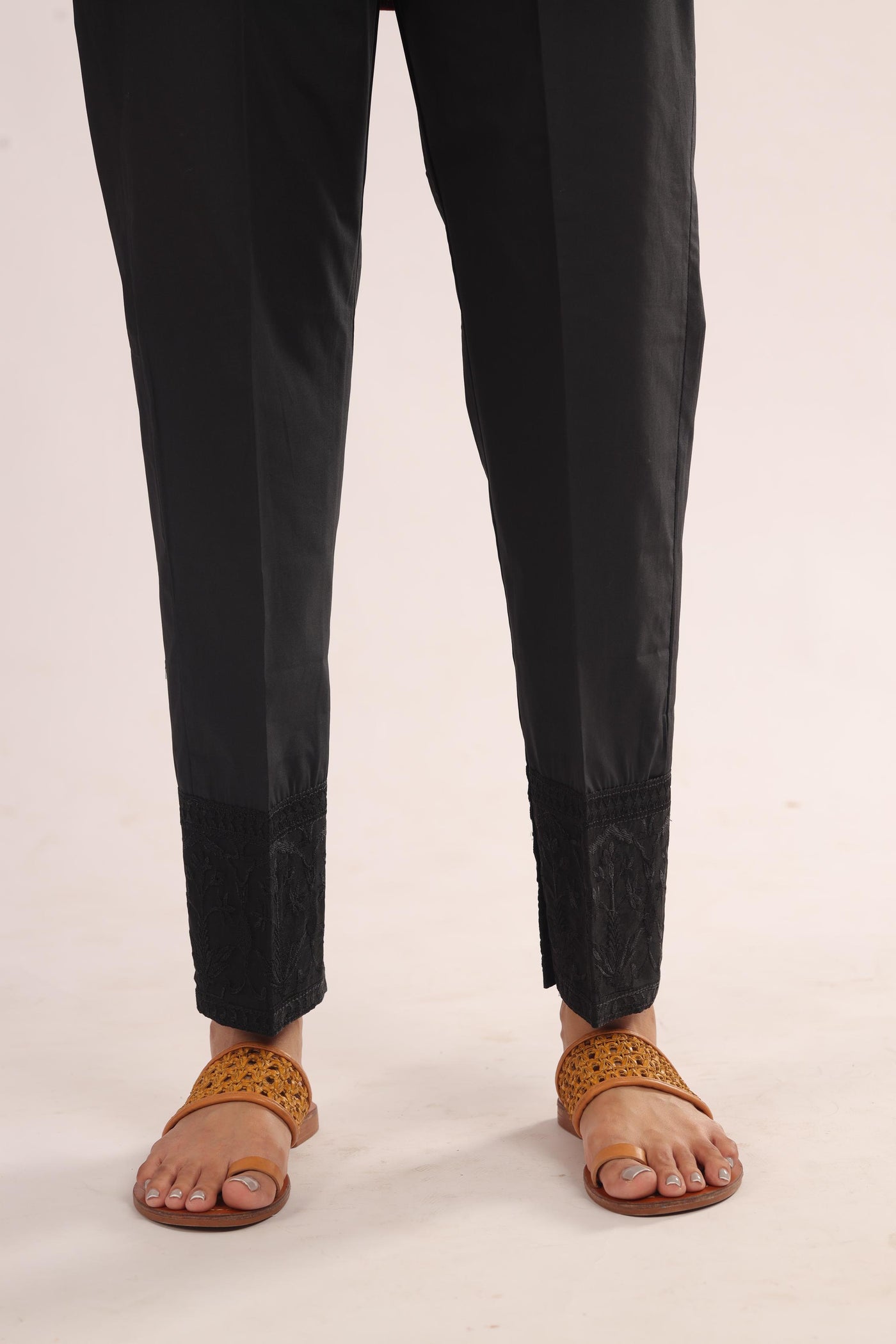 Cotton Black Trouser - Stonez