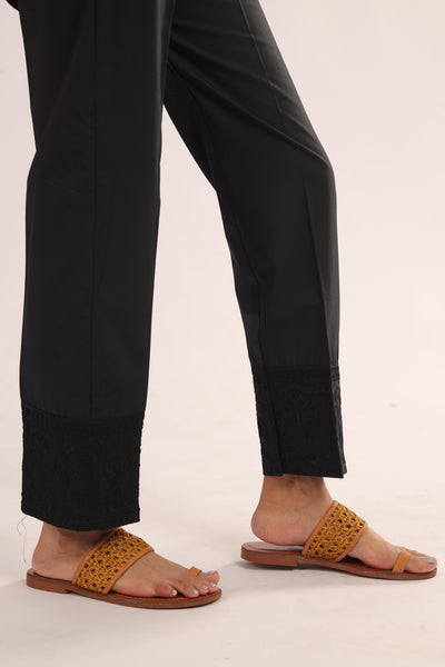 Cotton Black Trouser - Stonez