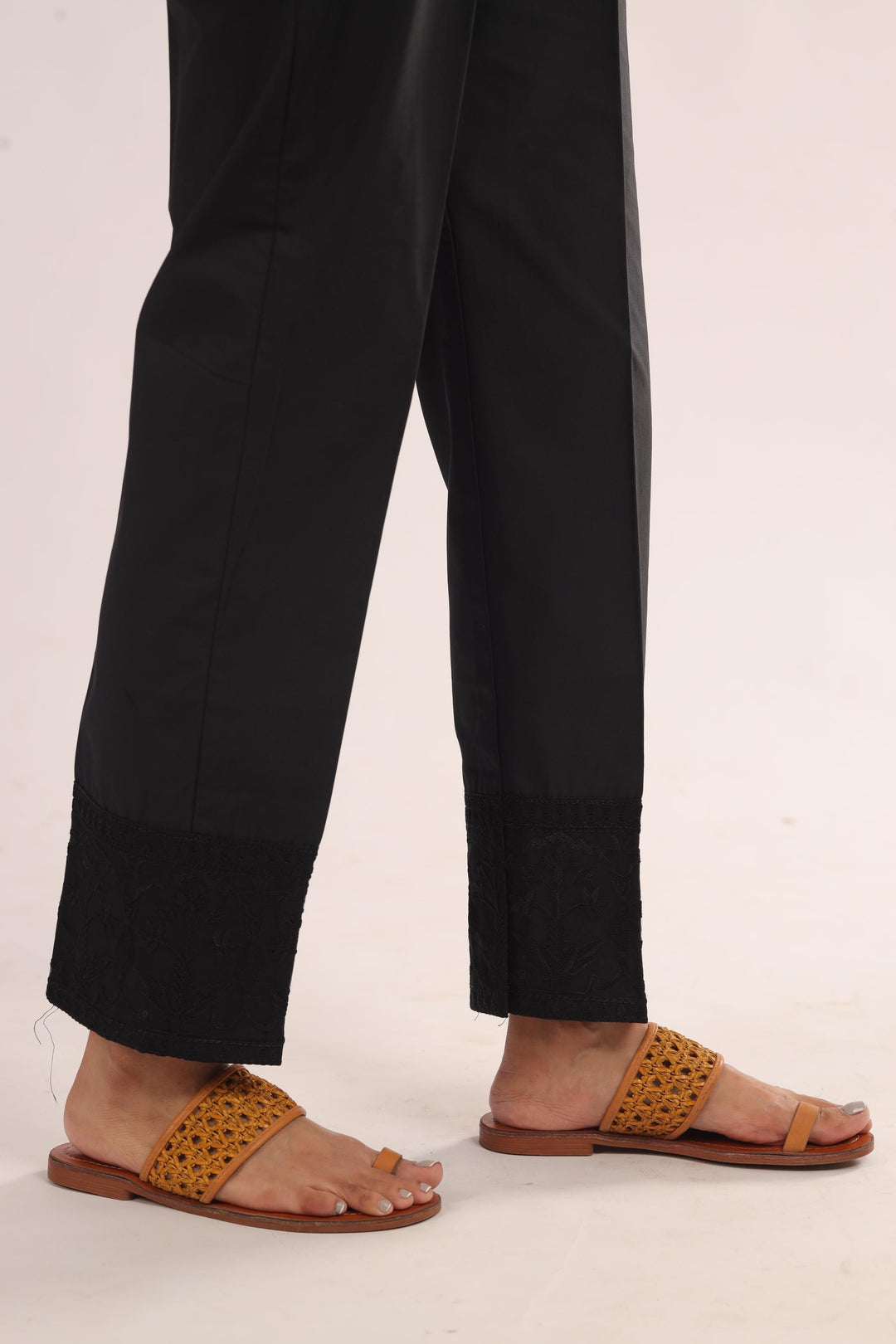 Cotton Black Trouser - Stonez