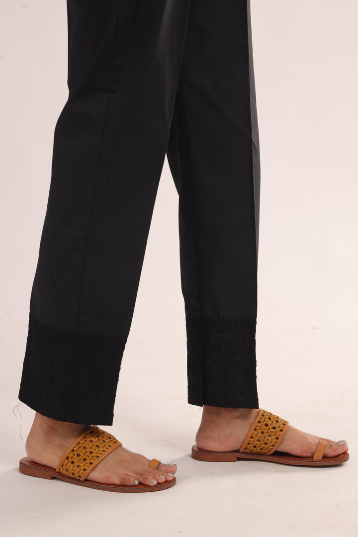 Cotton Black Trouser - Stonez