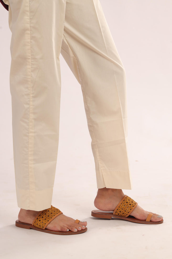 Cotton Beige Trouser - Stonez