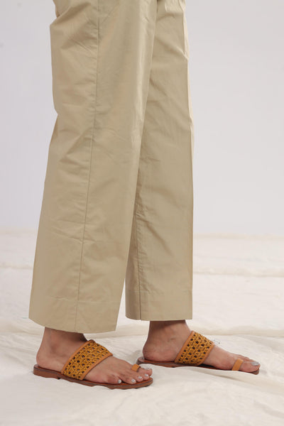 Cotton Dark Beige Trouser - Stonez