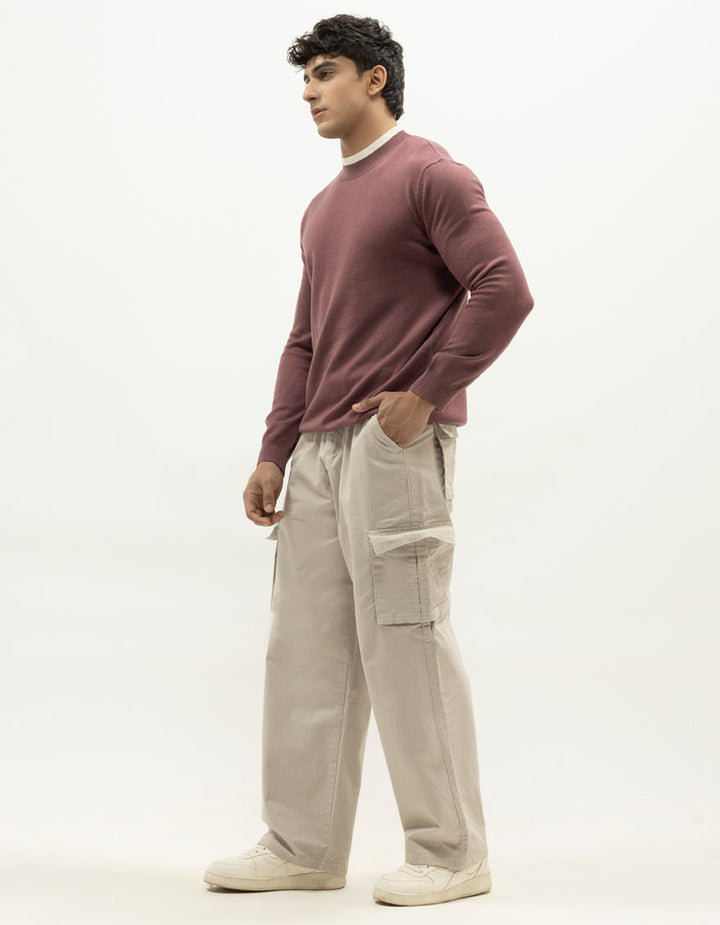 VENUS - MAUVE SHORT MOCK SWEATER - J. Junaid Jamshed