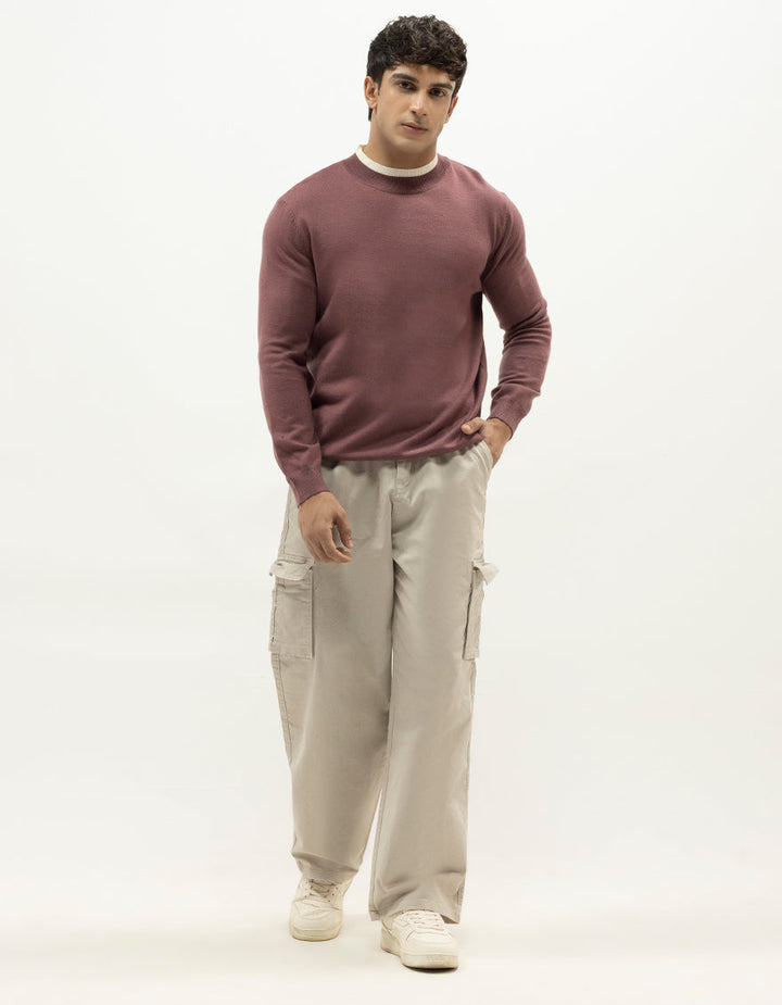 VENUS - MAUVE SHORT MOCK SWEATER - J. Junaid Jamshed