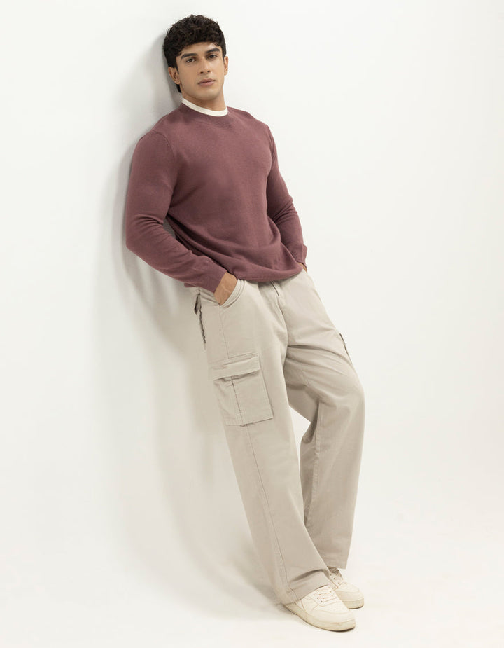 VENUS - MAUVE SHORT MOCK SWEATER - J. Junaid Jamshed