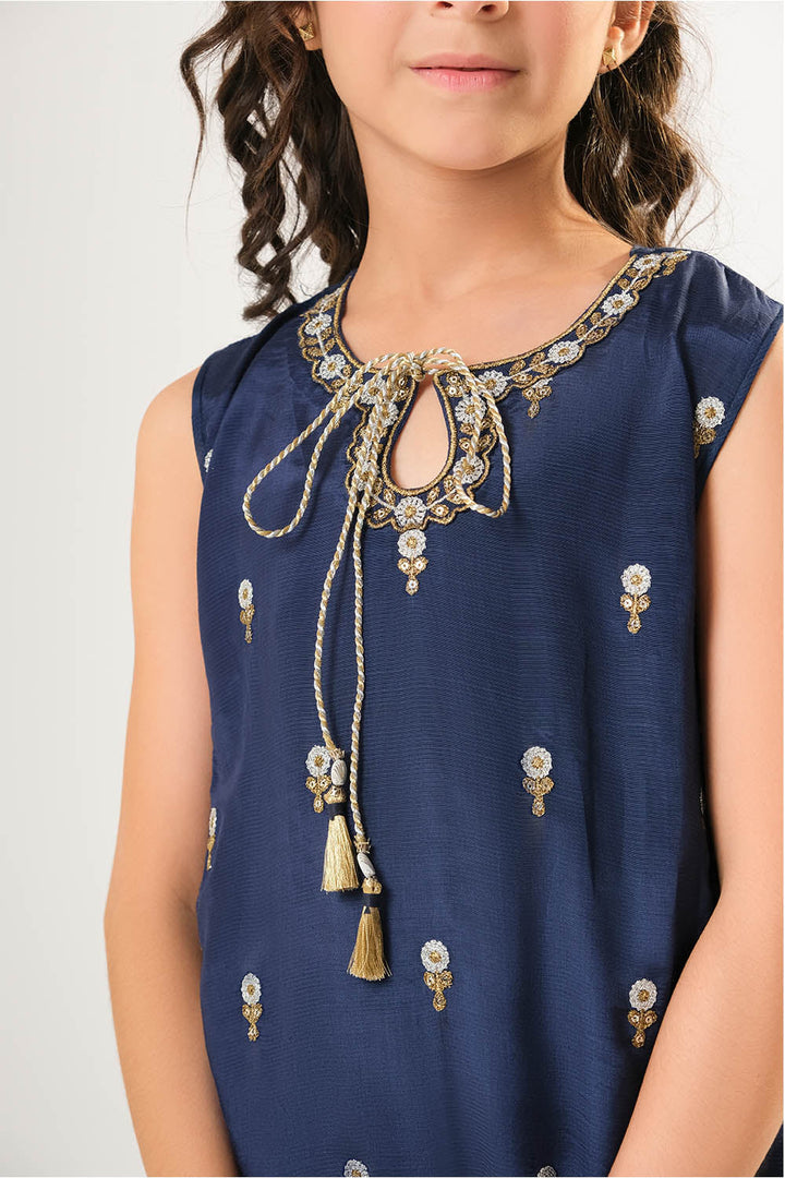 Viscose Raw-Silk Blue Stitched Suit - Senorita