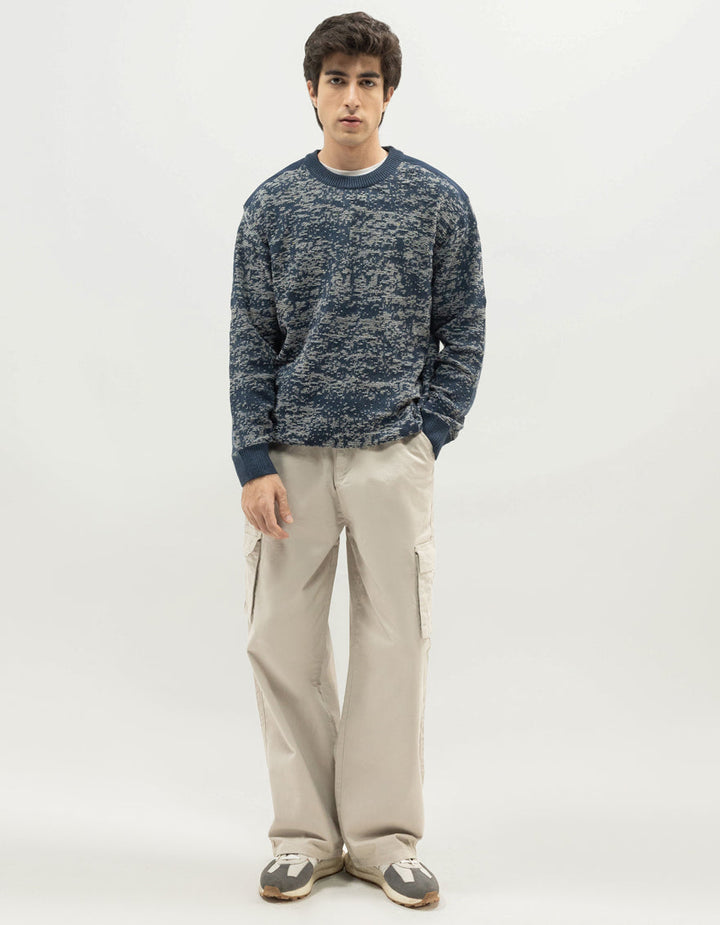 SEDNA A - NAVY CREW SWEATER - J. Junaid Jamshed