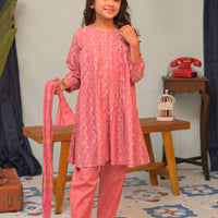 Cotton Jacquard Tea Pink Stitched Suit - Senorita