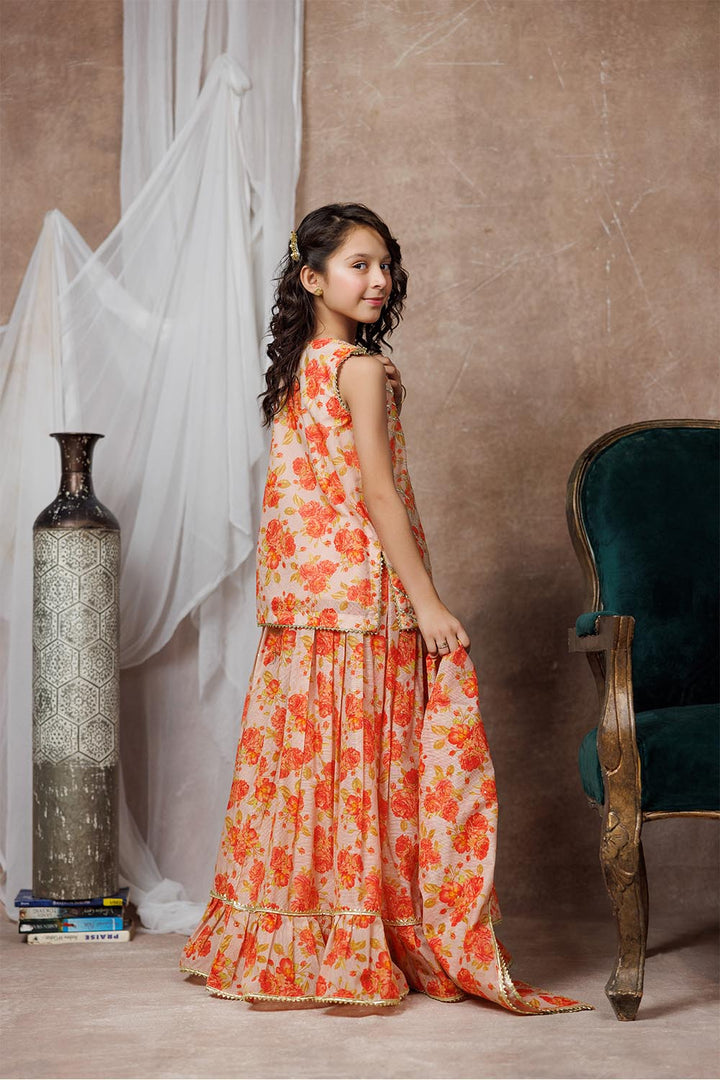 Cotton Organza Digital Print Fawn Stitched Suit - Senorita