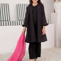 Cotton Yarn Dyed Jacquard Black Stitched Suit - Senorita
