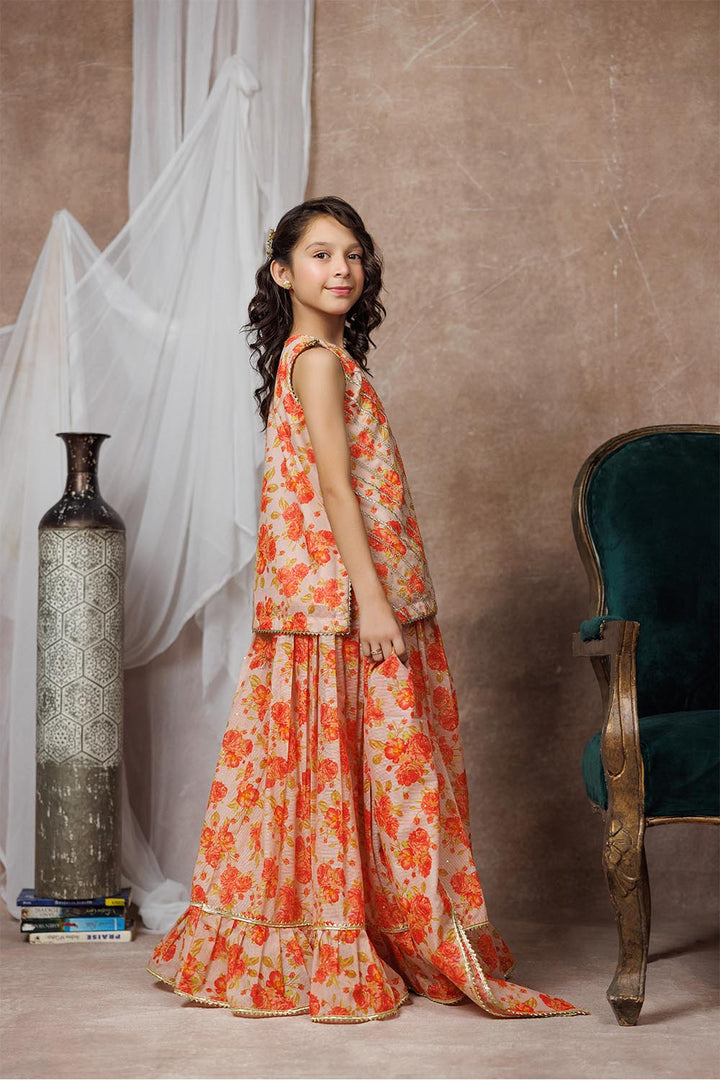Cotton Organza Digital Print Fawn Stitched Suit - Senorita