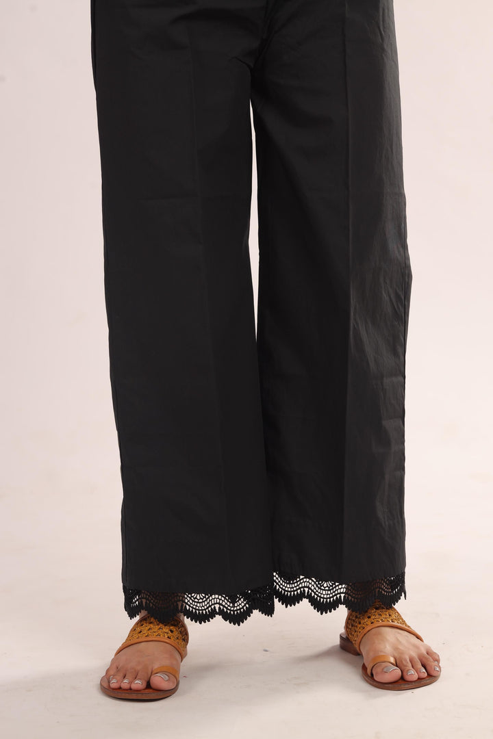 Cotton Black Trouser - Stonez