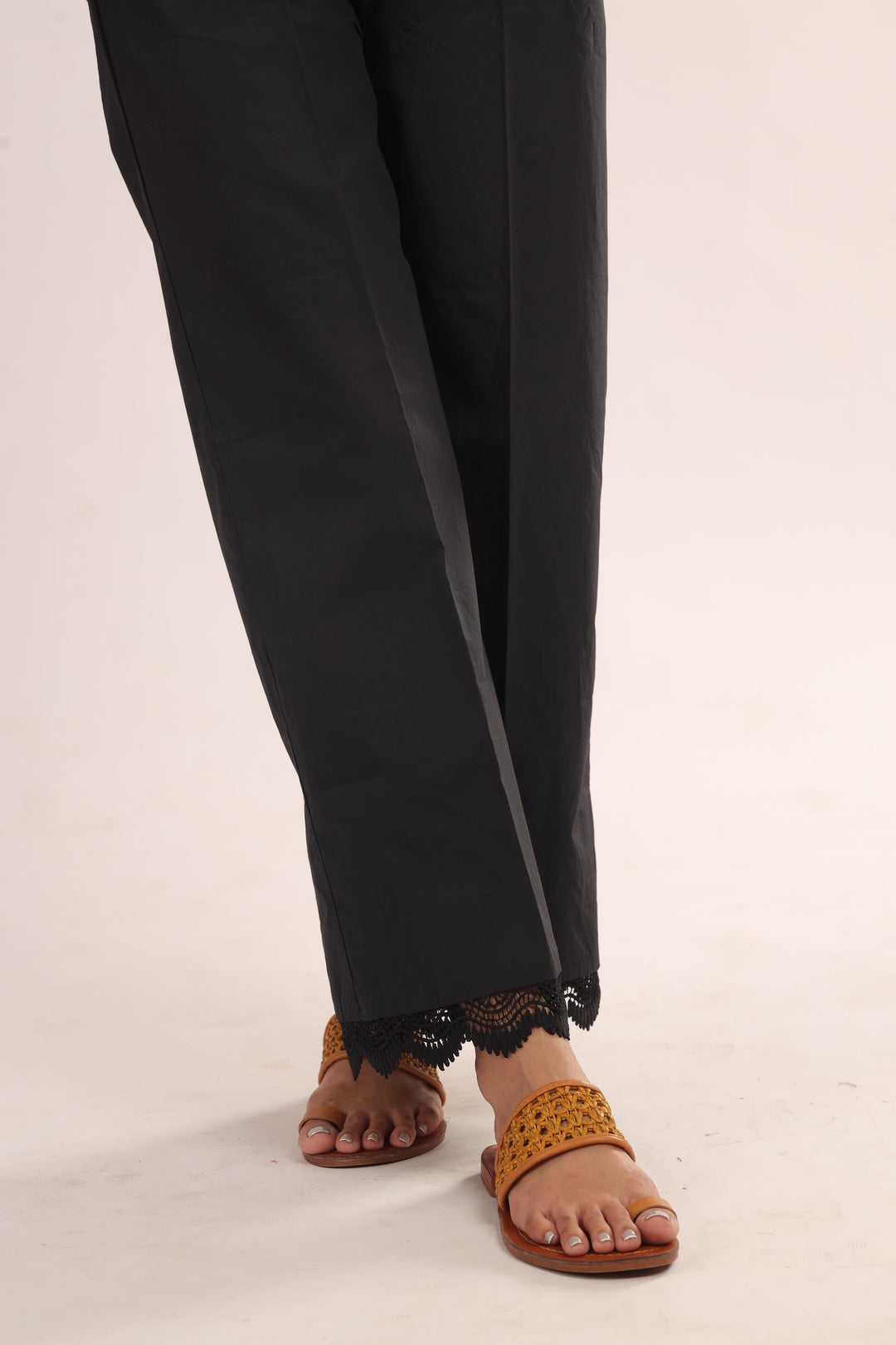 Cotton Black Trouser - Stonez