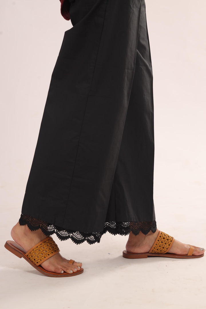 Cotton Black Trouser - Stonez