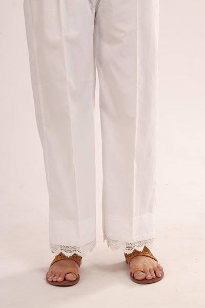 Cotton Off White Trouser - Stonez