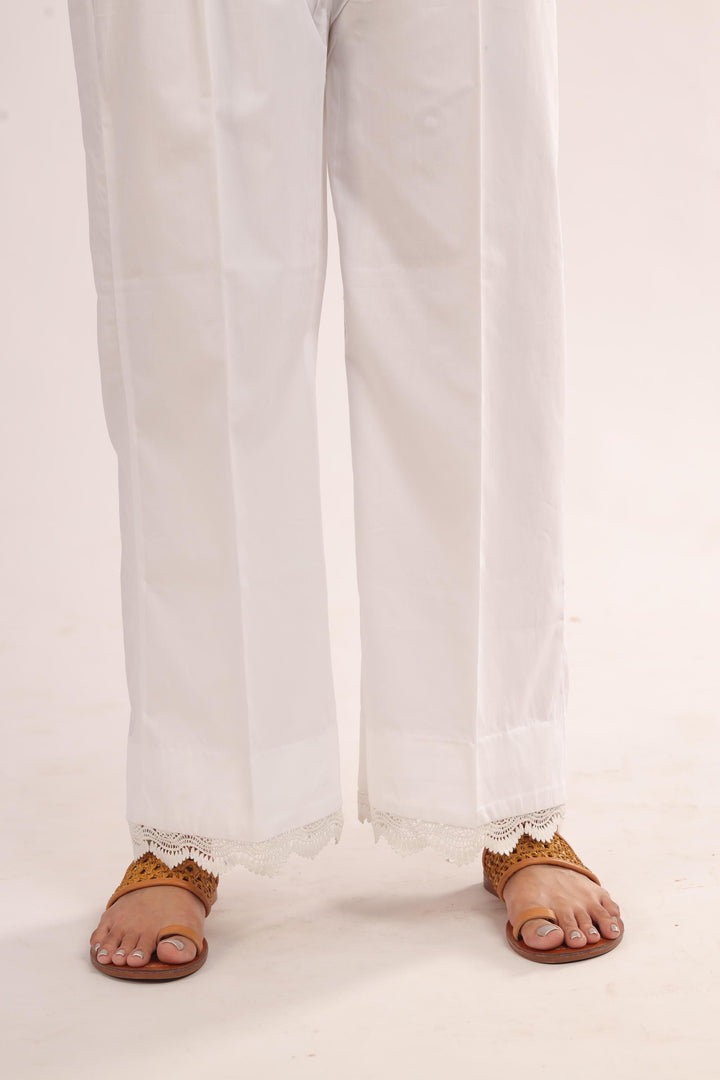 Cotton Off White Trouser - Stonez