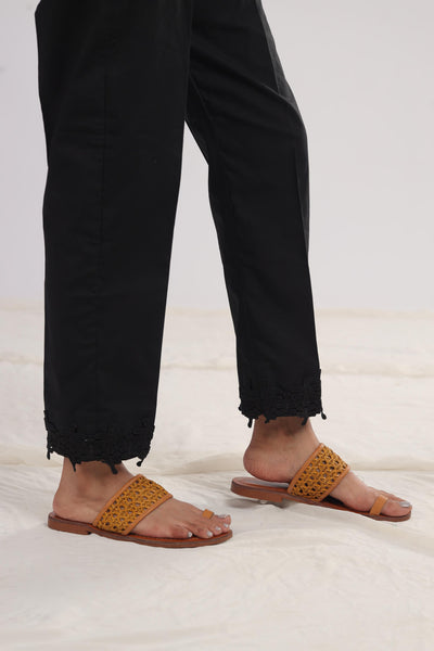 Cotton Black Trouser - Stonez