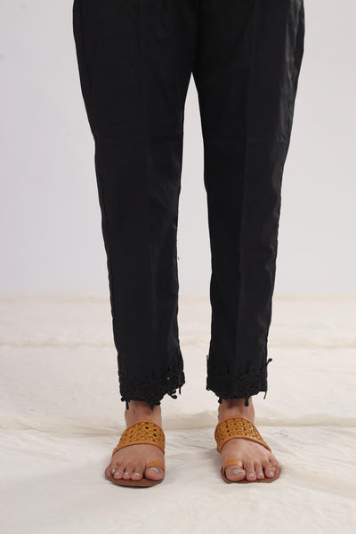 Cotton Black Trouser - Stonez