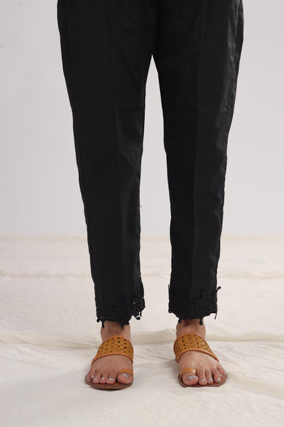 Cotton Black Trouser - Stonez