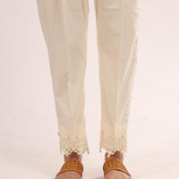 Cotton Beige Trouser - Stones
