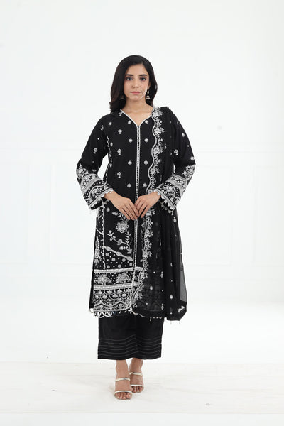 Midnight Glow - Farasha Bahaar Embroidered Lawn Stitched