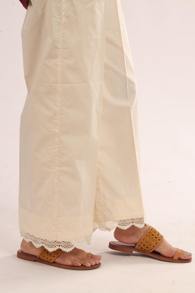 Cotton Off White Trouser - Stonez